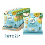 ФрутоПаффсы, Фрутоняня 21 г 9 шт мультизлаковые звездочки с яблоком с 12+ без сахара