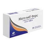 Метглиб Форс, таблетки покрытые пленочной оболочкой 2.5 мг+500 мг 30 шт