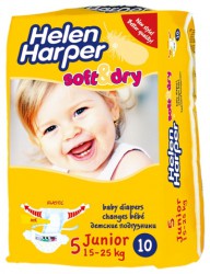 Подгузники 10 шт. Helen Harper софт энд драй джуниор 15-25 кг