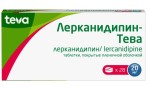 Лерканидипин-Тева, таблетки покрытые пленочной оболочкой 20 мг 28 шт
