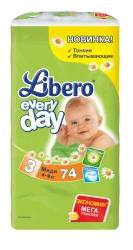Подгузники 70+4 шт. Libero эвридей миди 4-9 кг