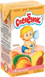 Пюре Спеленок персик с 4 мес 125 г