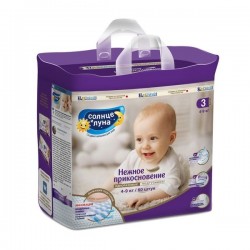 Подгузники 60 шт. Солнце и Луна 4-9 кг р. 3 M