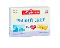 Рыбий жир Мирролла пищевой с витамином Е 100 шт. капс. 0.37 г