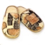 Тапочки, р. 37-38 арт. 147 из овечьего меха на подошве пвх жаккард
