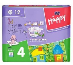 Подгузники 12 шт. Bella бэби хэппи макси 8-18 кг