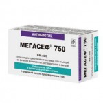 Мегасеф, порошок для приготовления раствора для инъекций 750 мг 1 шт флакон